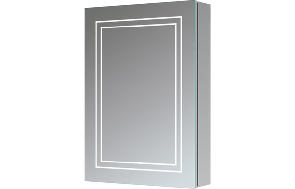 Petra 500mm 1 Door Front-Lit LED Mirror Cabinet