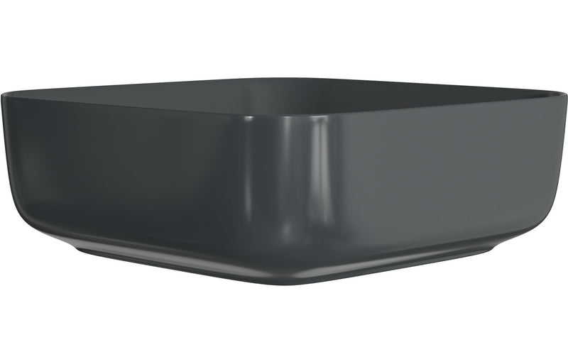 Valens 400mm Ceramic Square Washbowl and Waste - Matt Black