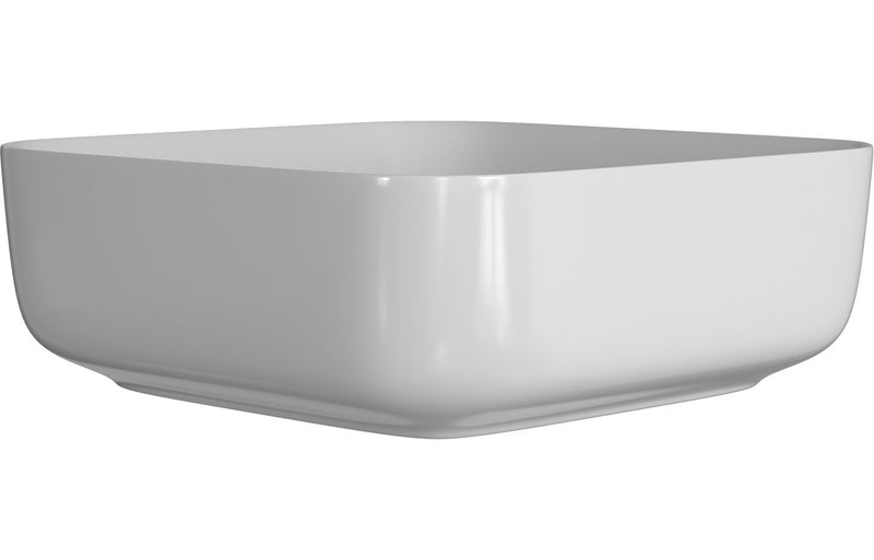 Valens 400mm Ceramic Square Washbowl and Waste - Matt White