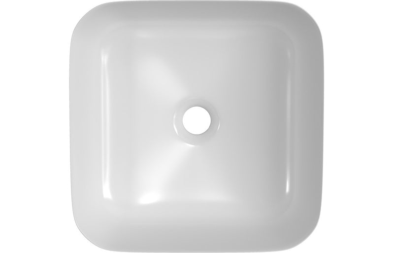 Valens 400mm Ceramic Square Washbowl and Waste - Matt White