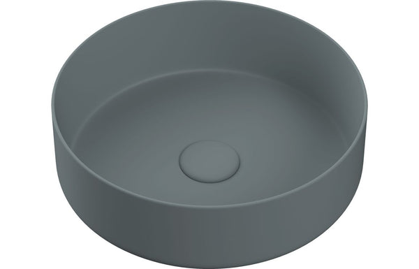 Valens 355mm Ceramic Round Washbowl and Waste - Matt Grey