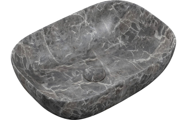 Greenwich 460x330mm Ceramic Washbowl - Grey Marble Effect