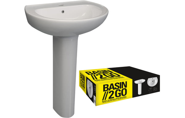 Sansa 573x460mm 1TH Basin and Full Pedestal