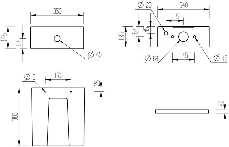 Cuba Rimless Short Projection Close Coupled Open Back WC and Soft Close Seat