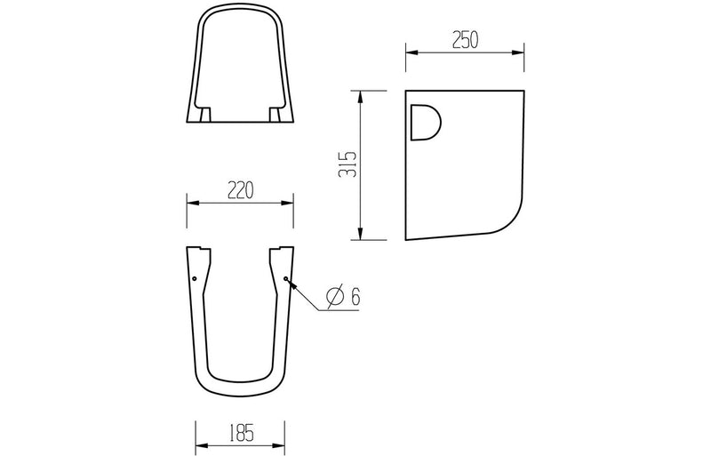 Zest 555x430mm 1TH Basin and Semi Pedestal