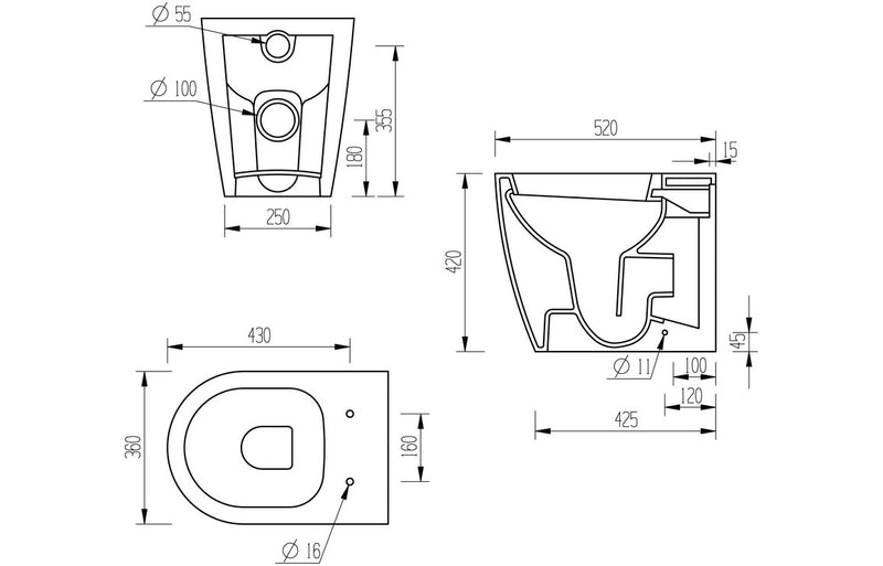 Zest Back To Wall WC and Soft Close Seat