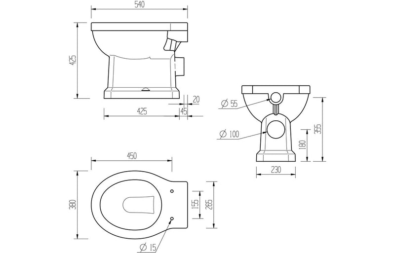 Ascot High Level WC and Soft Close Seat