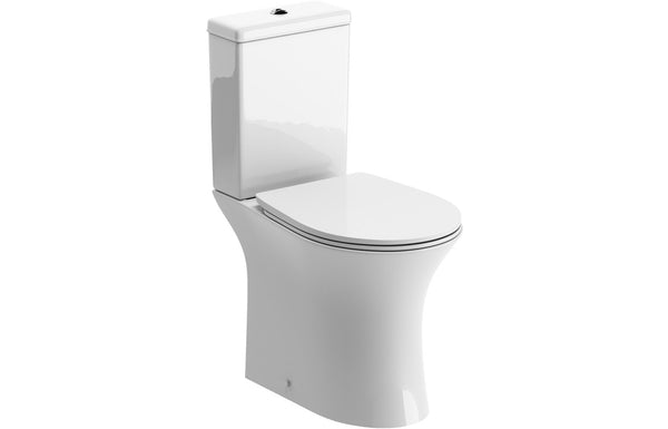 Kensington Rimless Close Coupled Open Back WC and Soft Close Seat