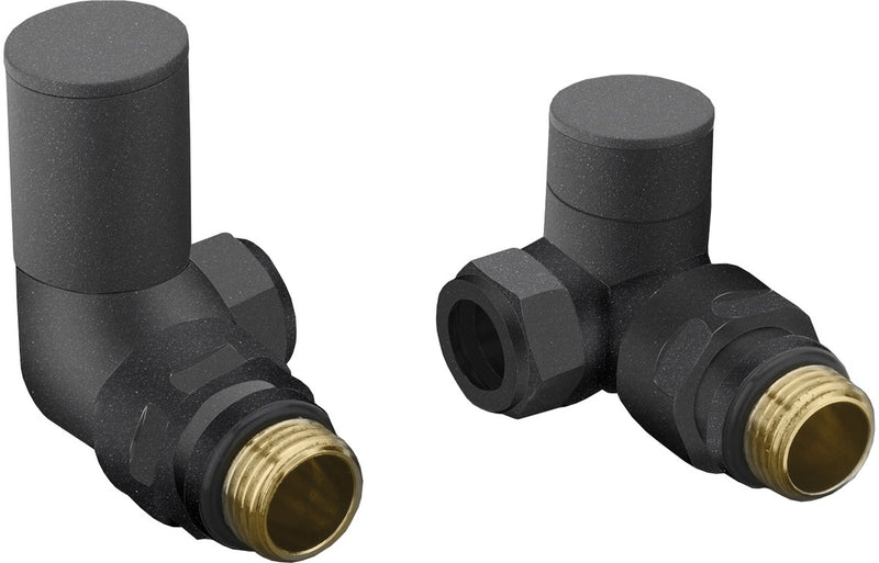 Kenly Patterned Corner Radiator Valve - Anthracite