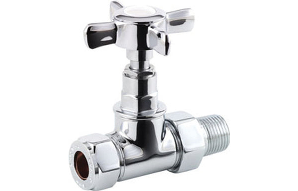 Ewenny Crosshead Straight Radiator Valve - Chrome