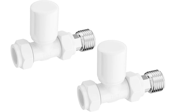 Fflur Patterned Straight Radiator Valve - White