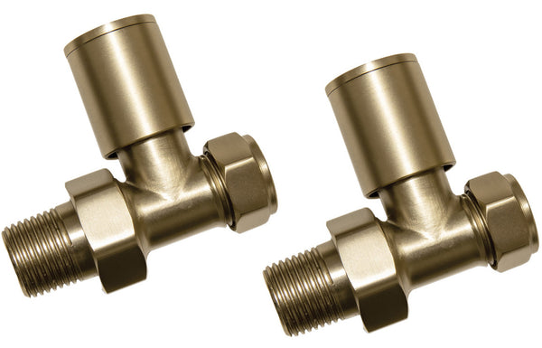 Brue Straight Radiator Valve - Brushed Brass