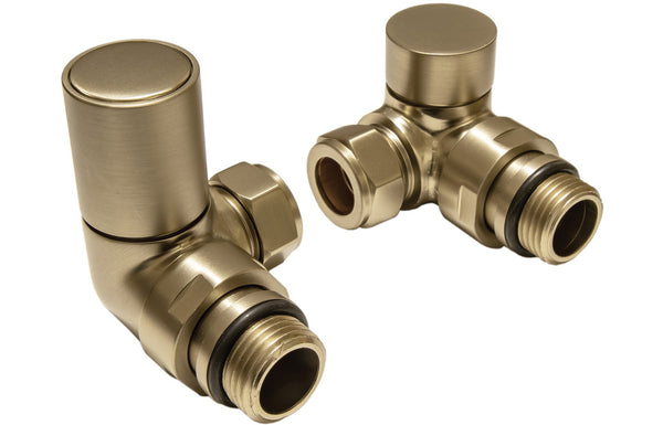 Tirry Corner Radiator Valve - Brushed Brass