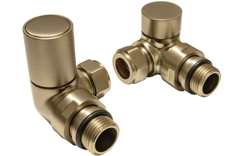 Tirry Corner Radiator Valve - Brushed Brass