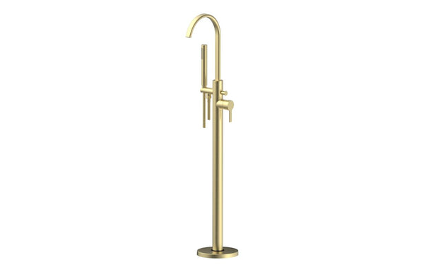 Wynford Floor Standing Bath/Shower Mixer - Brushed Brass