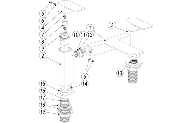 Kolton Bath Filler - Chrome