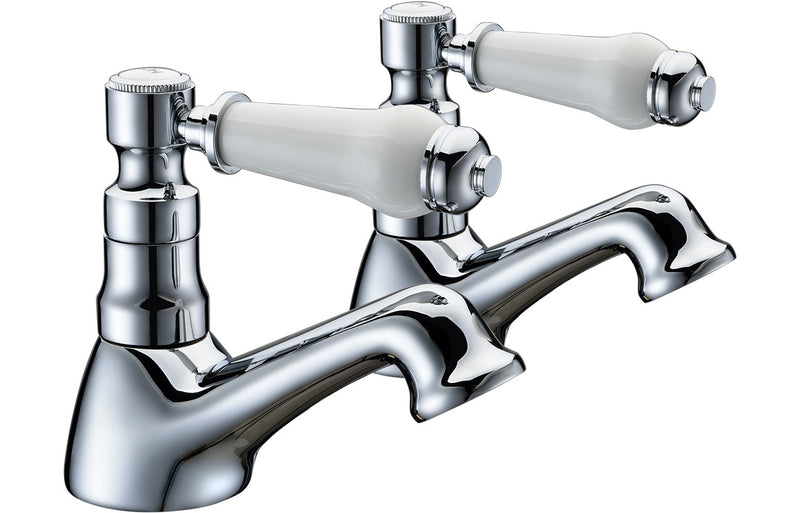 Jubilee Bath Pillar Taps - Chrome