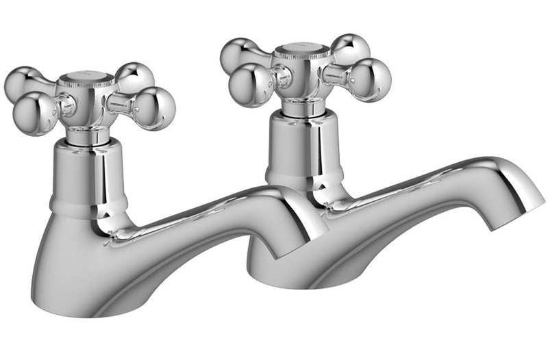 Tessa Bath Pillar Taps - Chrome