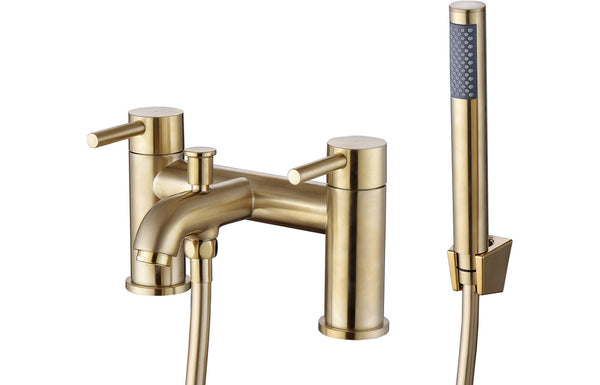 Ella Bath/Shower Mixer and Bracket - Brushed Brass