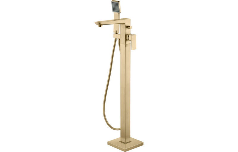 Stark Floor Standing Bath/Shower Mixer - Brushed Brass