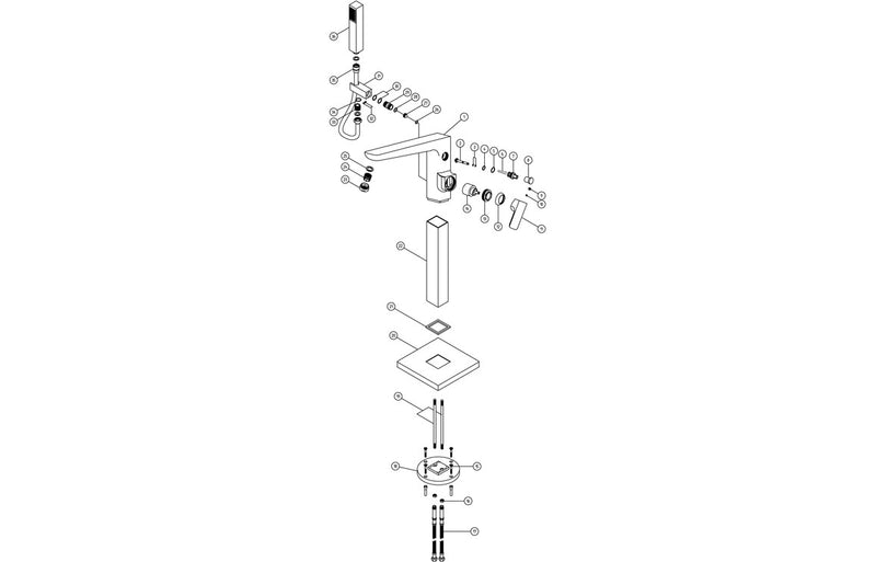 Stark Floor Standing Bath/Shower Mixer - Brushed Brass