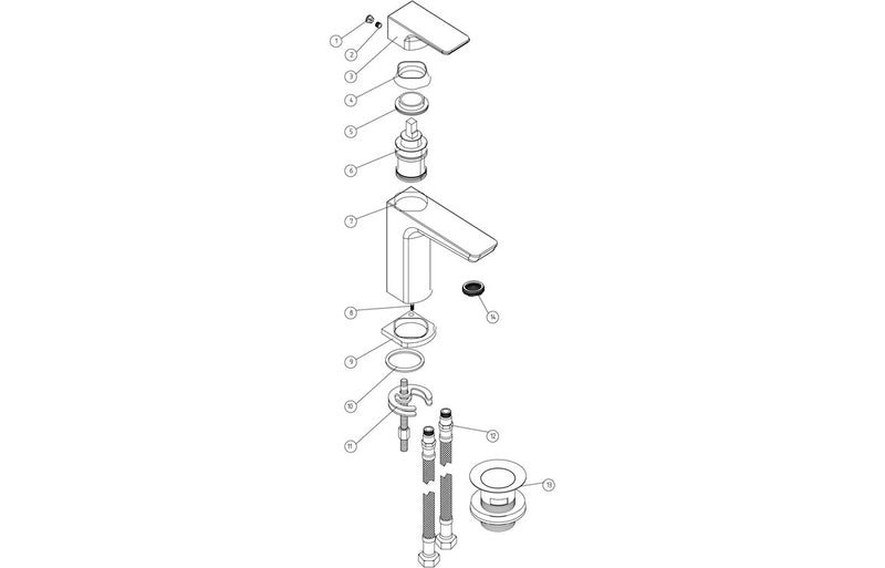 Stark Basin Mixer and Waste - Chrome