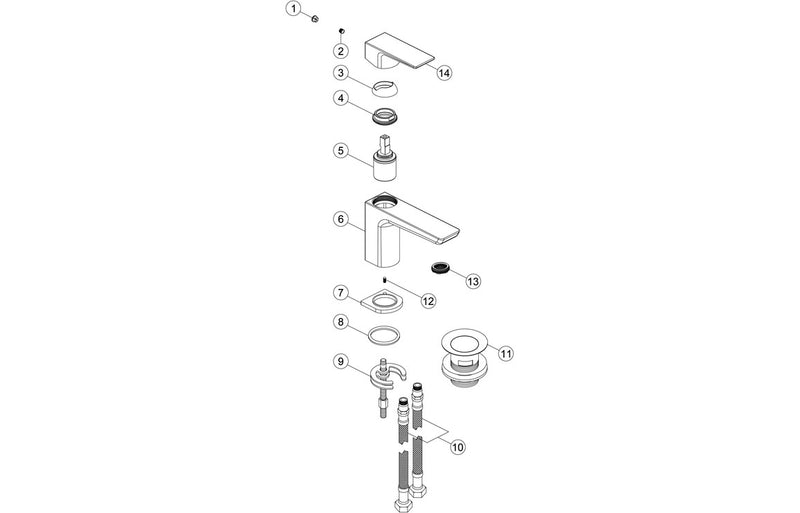 Stark Cloakroom Basin Mixer and Waste - Chrome