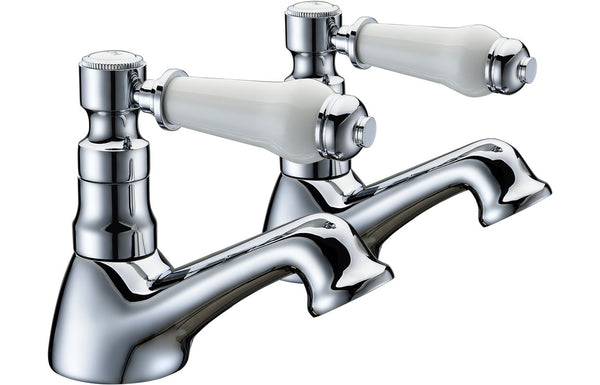 Jubilee Basin Pillar Taps - Chrome