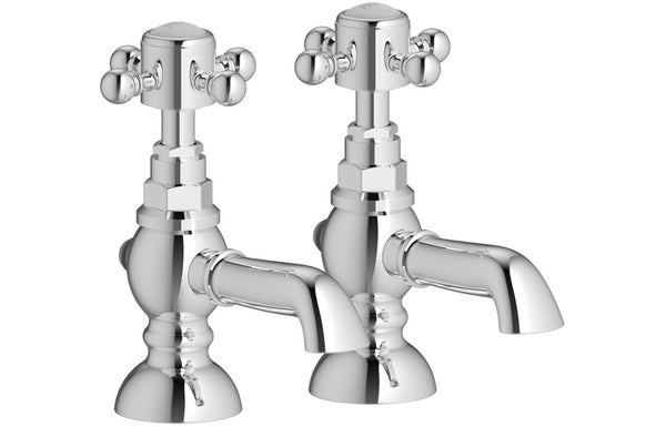 Titan Basin Pillar Taps - Chrome