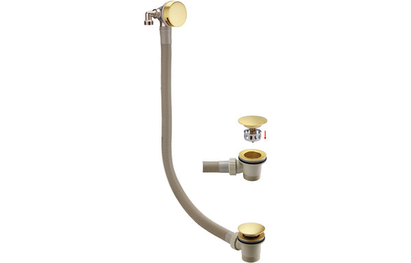 Wharfe Bath Filler Waste And Overflow - Brushed Brass