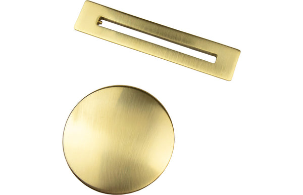 Lerma Floor Standing Bath Overflow And Waste Cover - Brushed Brass