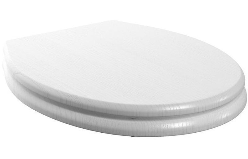 Ascot Soft Close Toilet Seat - Satin White Wood Effect