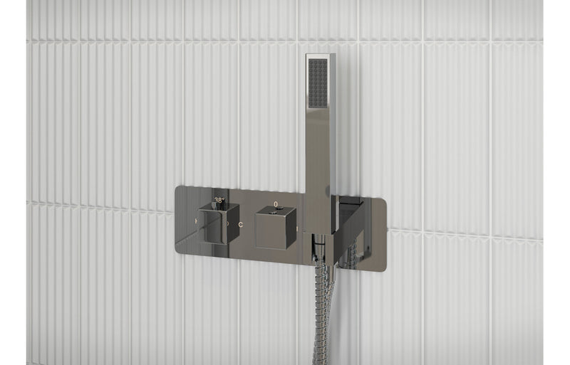 Crono Thermostatic Two Outlet Shower Valve with Handset