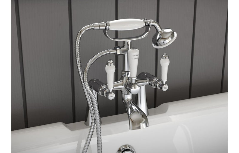 Jubilee Bath Pillar Taps - Chrome