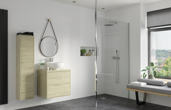 Dino 1000mm Wetroom Panel and Floor-To-Ceiling Pole - Chrome