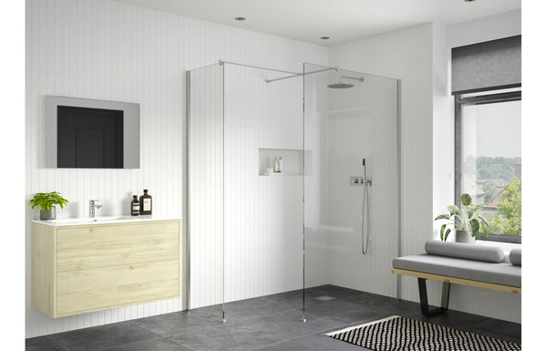 Dino 700mm Wetroom Side Panel and Arm - Chrome