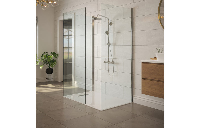 Solid 25mm Linear 1700mm x 800mm Rectangular Shower Tray and Waste