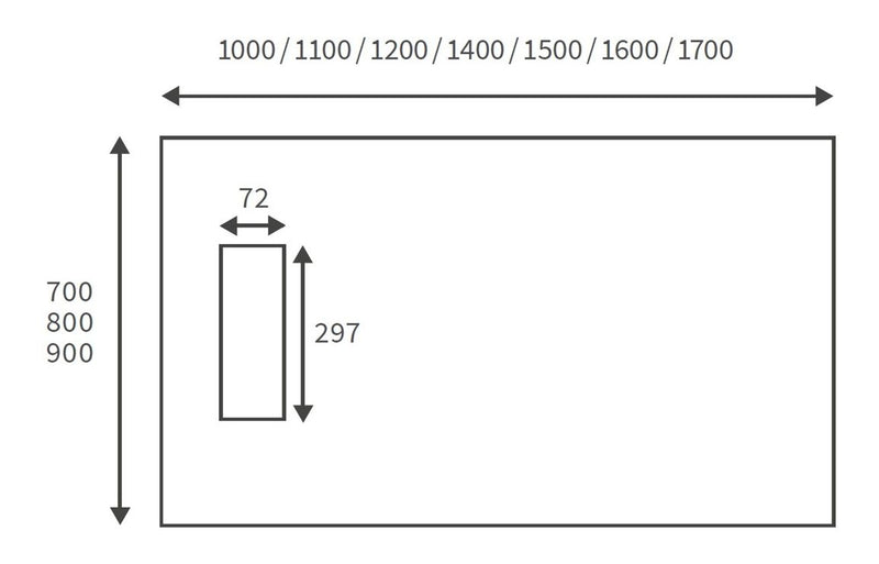 Solid 25mm Linear 1700mm x 800mm Rectangular Shower Tray and Waste