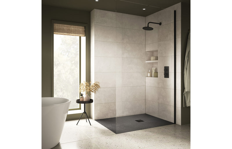 Pisa 25mm Ultra-Slim Slate 1700mm x 900mm Rectangular Shower Tray and Waste