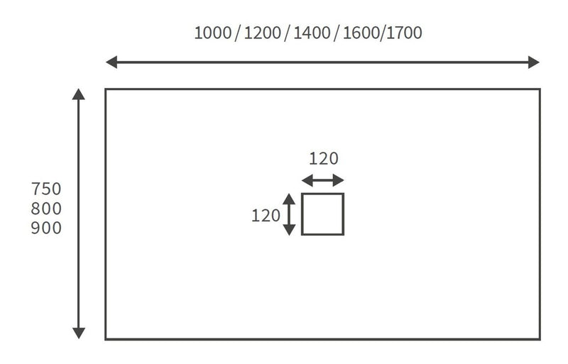 Penta 25mm Ultra-Slim Slate 1600mm x 800mm Rectangular Shower Tray and Waste