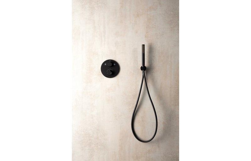 Vema Timea Black 250mm Round Showerhead