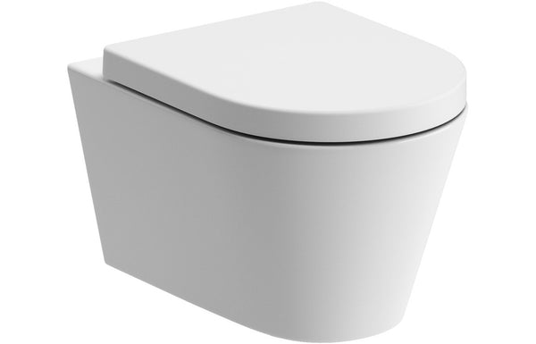 Zest Rimless Wall Hung WC and Soft Close Seat