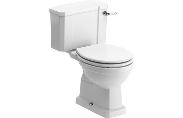 Ascot Close Coupled WC and Satin White Wood Effect Seat